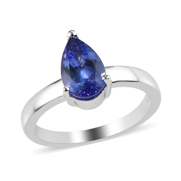 Tansanit Solit&auml;r Ring 925 Silber Platin-&Uuml;berzug image number 4