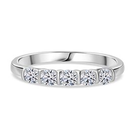 LUXURIANT DIAMOND- SGL zertifizierter SI-GH Labor Diamant Ring, 925 Silber platiniert - 0,50 ct.