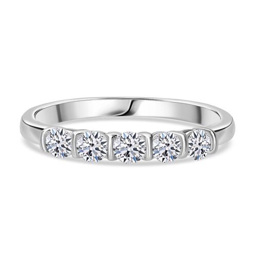LUXURIANT DIAMOND- SGL zertifizierter SI-GH Labor Diamant Ring, 925 Silber platiniert - 0,50 ct. image number 0