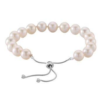 D'Joy flexibles wei&szlig;es Edison Perle Armband