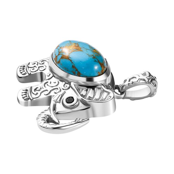 AAA blauer Mojave Türkis und schwarzer Spinell-Anhänger - 5,53 ct. image number 4