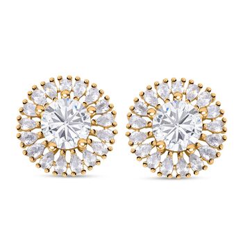 Brillance Wei&szlig;e Zirkonia Ohrringe, goldfarben