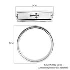 Handgearbeiteter Spinning Band-Ring mit graviertem Kreuz, 925 Silber platiniert image number 6