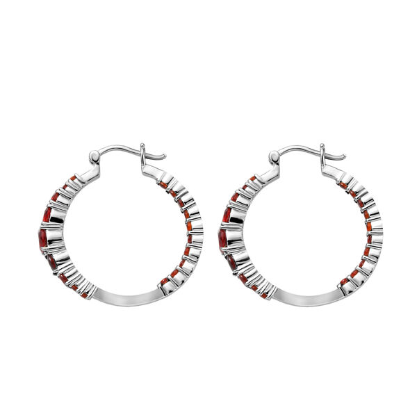 Roter Granat Ohrringe  Edelstahl ca. 4.34 ct image number 3