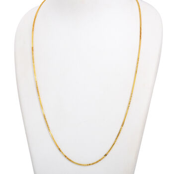 Italianische alternierende Margarita Kette, ca. 75 cm, 925 Silber vergoldet