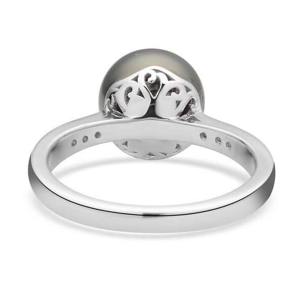 Tahiti Perle und Zirkon-Ring, 10-11mm image number 6