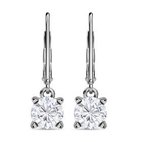 Moissanit Ohrringe 925 Silber platiniert ca. 1,56 ct.