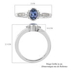 Tansanit und Zirkon Ring 925 Silber platiniert  ca. 0,65 ct image number 6
