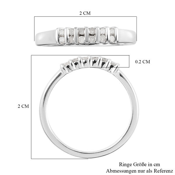 Diamant Band Ring 925 Silber Platin-Überzug image number 7