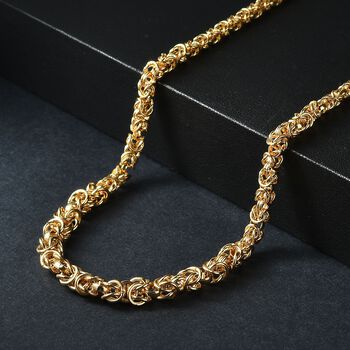 Handgefertigte Verlaufs K&ouml;nigskette ca. 50 cm, 925 Silber 750 Gelbgold Vermeil ca. 25,86g