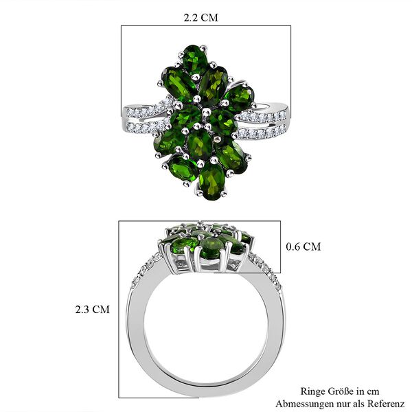 Nat&uuml;rlicher Chromdiopsid-Ring, 925 Silber platiniert  ca. 2,49 ct image number 7