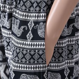 Gewebte Viskosehose, Länge 103/ Hüfte 66/ Taille 56cm, schwarz