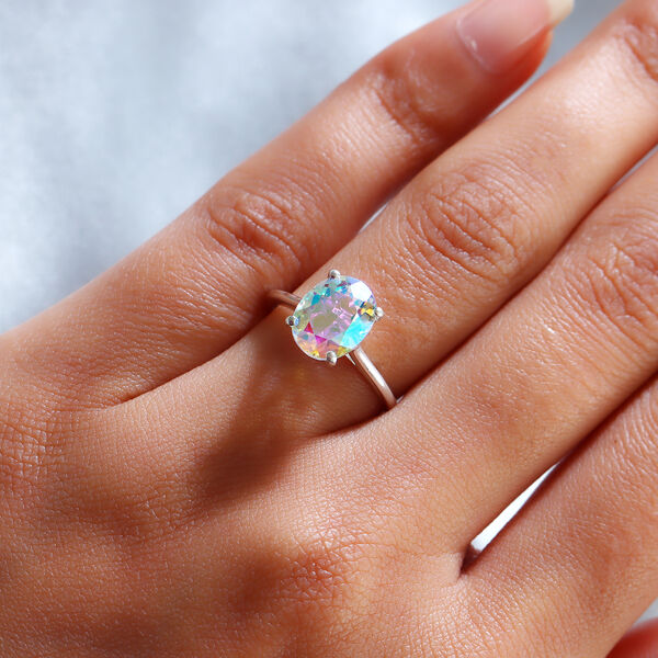 Merkur Glühen Mystischer Quartz Ring 925 Silber  ca. 2,52 ct image number 3