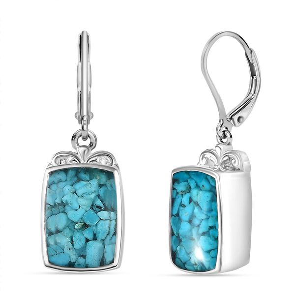 Sleeping Beauty Matrix T&uuml;rkis Ohrringe 950 Kupfer ca. 9.20 ct