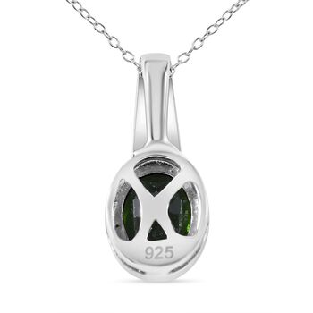 2er-Set - nat&uuml;rlicher Chromdiopsid und Zirkon-Anh&auml;nger mit Kette - 1,41 ct.