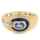 Tansanit und Zirkon Ring 925 Silber vergoldet  ca. 0,56 ct image number 0