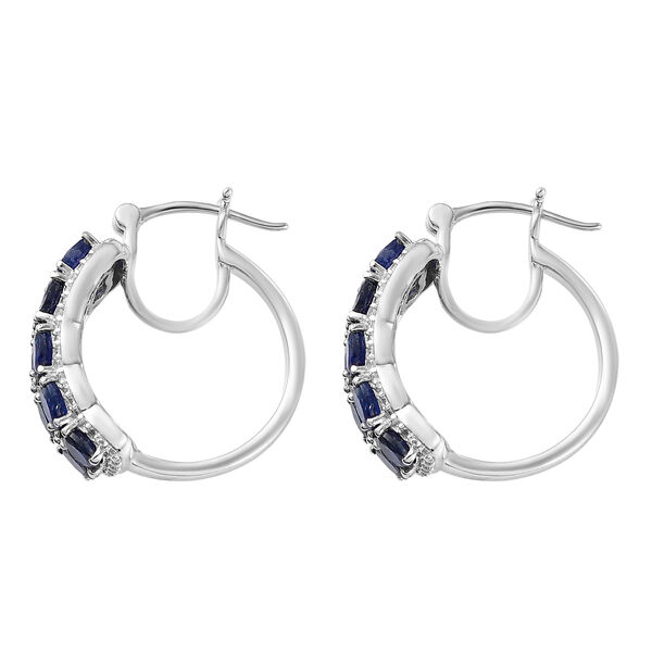 Masoala Saphir und Zirkon Creolen in Silber image number 5