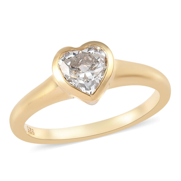 LUSTRO STELLA Hergestellt mit Feinster ZIRKONIA Herz Ring 925 Silber vergoldet image number 4