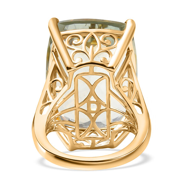 D'Joy AA Prasiolith Ring 925 Silber 750 Gelbgold Vermeil (Gr&ouml;&szlig;e 17.00) ca. 37,93 ct image number 6