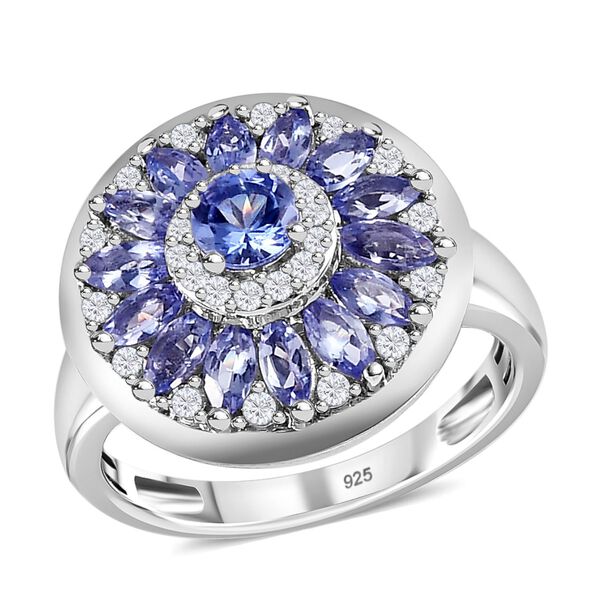 Tansanit und Zirkon Cocktail Ring - 1,76 ct. image number 4