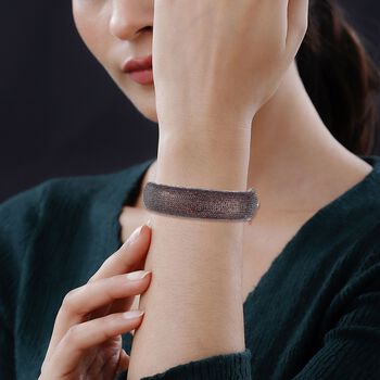 Roter Granat Armreif ca. 19 cm 925 Silber Zweifarbige Beschichtung ca. 12,60 ct.