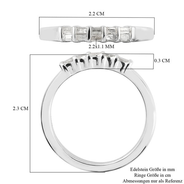 Diamant band Ring 925 Silber Platin-Überzug image number 7