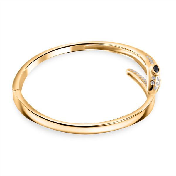 Schlangen Armreif, Weißer Zirkonia, ca. 19 cm Reiner Edelstahl, vergoldet image number 3