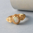 Natürlicher, äthiopischer Opal-Ring, 925 Silber Gelbgold Vermeil  ca. 0,55 ct image number 1
