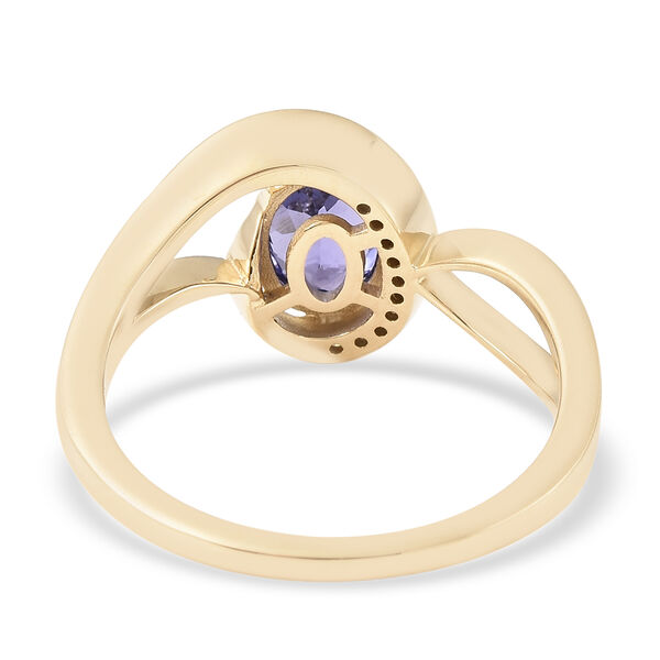 AA Tansanit Solitär Ring 375 Gelbgold image number 6