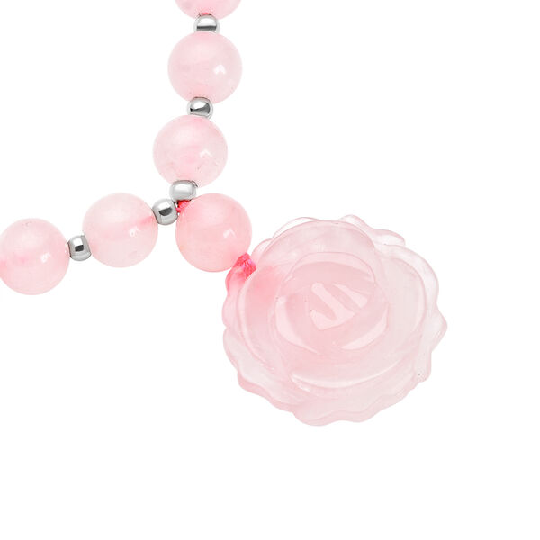 Rosenquarz-Halskette, ca. 45+5 cm, silberfarben, ca. 165,00 ct image number 3