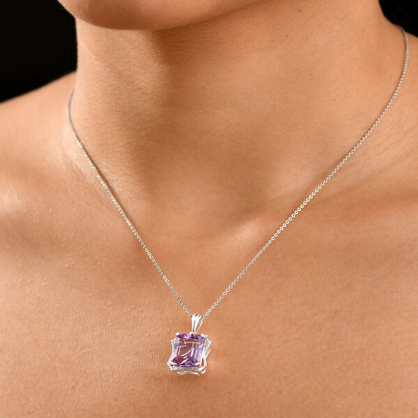 AA Rose De France Amethyst Anhänger 925 Silber ca. 6.28 ct image number 3