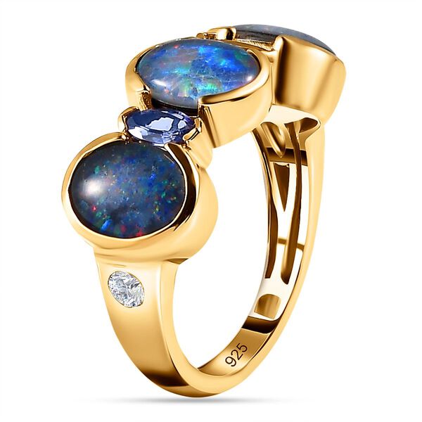 Boulder Opal Triplett und Tansanit Ring - 3,32 ct. image number 7