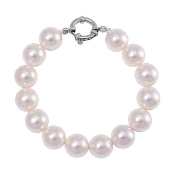 Wei&szlig;es Muschelkernperle Armband