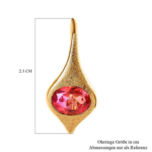 Sunset Quarz Triplette Ohrringe, 925 Silber Gelbgold Vermeil, ca. 2.93 ct image number 6