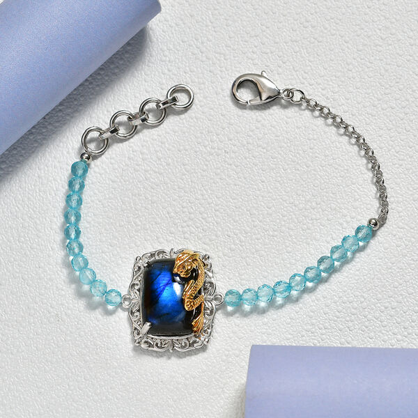 EVER TRUE AAA Labradorit, Apatit Armband ca. 19 cm Nickelfreies Messing ca. 24,30 ct. image number 1