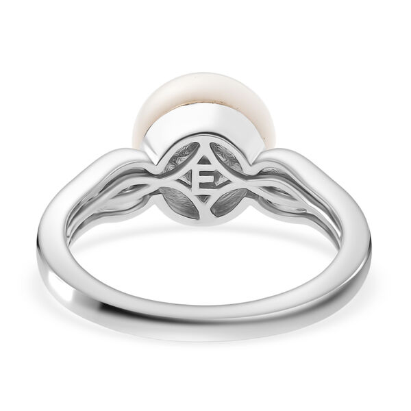 EverTrue S&uuml;&szlig;wasser Perle und Zirkon Ring in Silberton image number 5