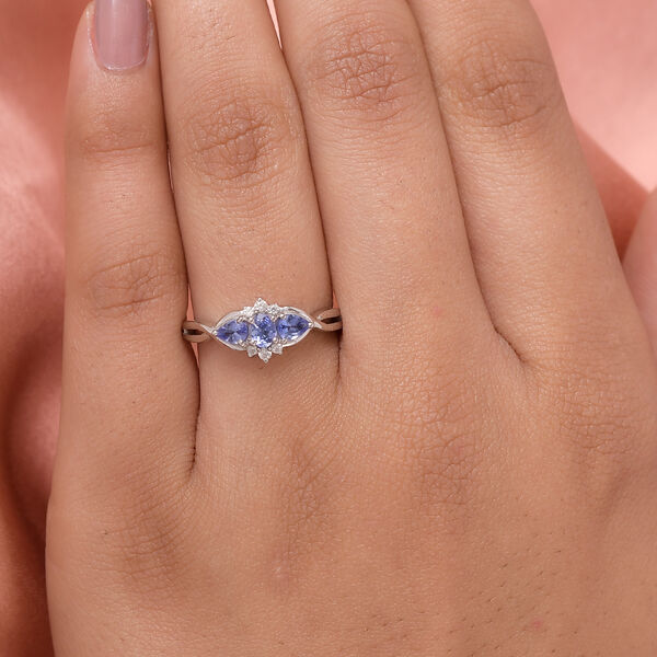 AA Tansanit-Ring, 925 Silber platiniert  ca. 0,58 ct image number 3