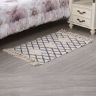 Tufting Teppich mit Quaste, Gr&ouml;&szlig;e: 57x90 cm, Blau