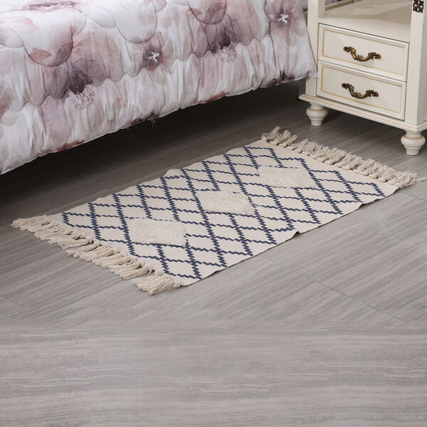 Tufting Teppich mit Quaste, Gr&ouml;&szlig;e: 57x90 cm, Blau image number 0