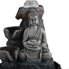 Wasserbrunnen - Buddha mit Glaskugel und Licht image number 4