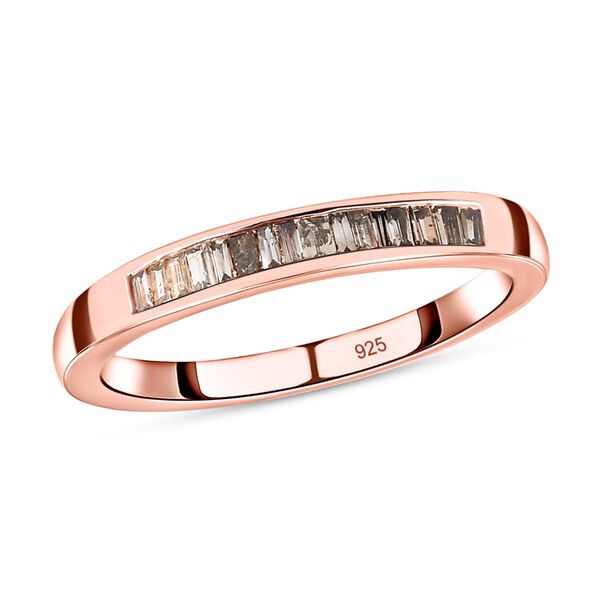 Nat&uuml;rlicher Champagner Diamant-Ring, 925 Silber ros&eacute;vergoldet  ca. 0,25 ct image number 4
