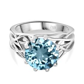 AA Himmelblauer Topas Ring, Messing, (Größe 21.00), ca. 4.24 ct