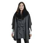 TAMSY - Kunstfell Cape, Einheitsgröße Dunkelgrau