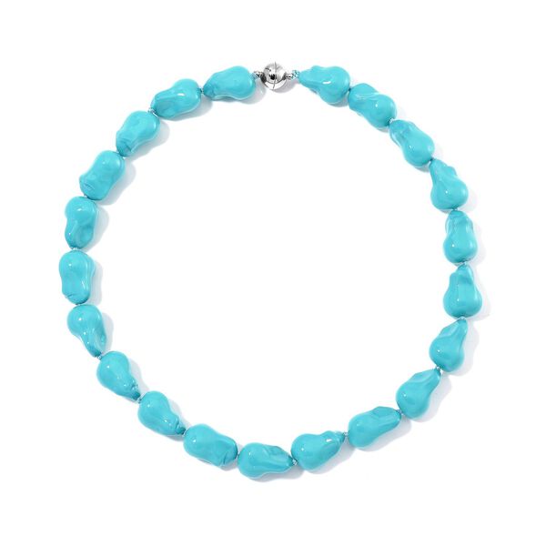 Sleeping Beauty t&uuml;rkisfarbene Muschelkernperle Halskette, 50cm image number 2