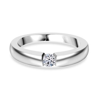 LUXURIANT VS Labor Diamant Ring, 925 Silber platiniert - 0,15 ct.