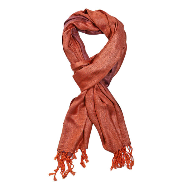 Doppelgewebter Schal, Orange image number 5