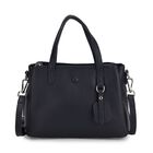 Crossbody-Tasche aus echtem Leder mit Henkel und Schulterriemen, 24x11.5x18 cm, Navy