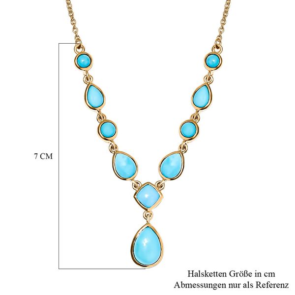 Amerikanisches, nat&uuml;rliches Sleeping Beauty T&uuml;rkis Collier, ca. 45 cm, 925 Silber vergoldet ca. 5.36 ct image number 6