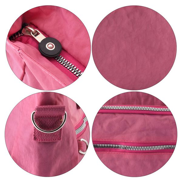 Wasserabweisende Schultertasche Tasche, himbeerfarben image number 6