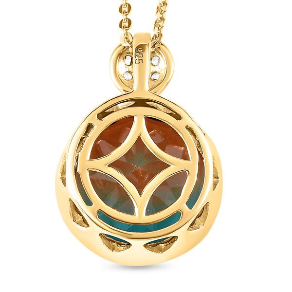 Aqua Terra Costa Quarz Triplett und Zirkon-Anh&auml;nger mit Kette, 925 Silber vergoldet, 6,79 ct. image number 5